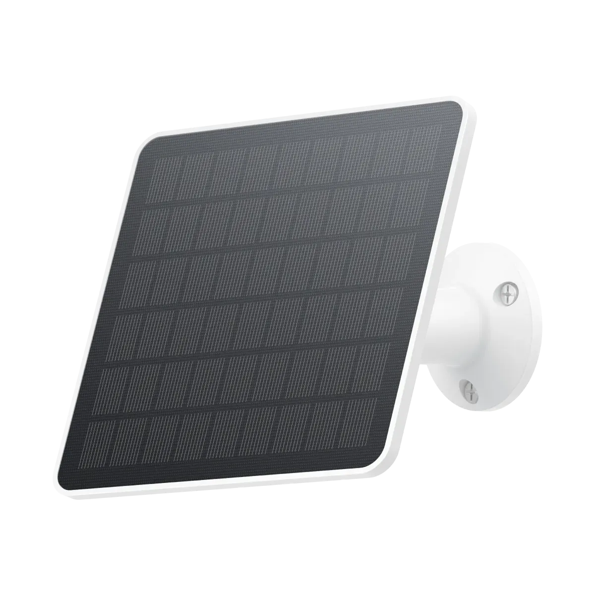 Panneau solaire eufy de 3 W, carré à cadre blanc, monté sur son support mural orientable